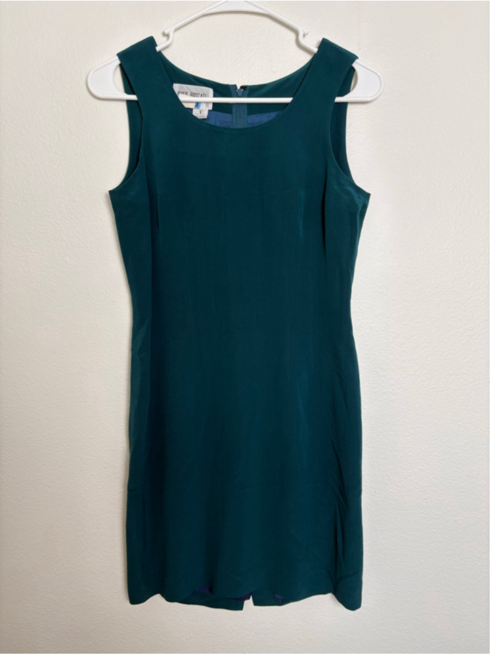 Women's Hugo Buscati Silk Sleeveless Mini Dress In Teal Size 4P